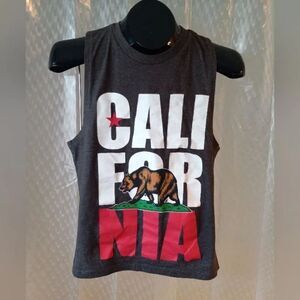 On Fire California Women's Graphic T-Shirt Sleeveless Size S